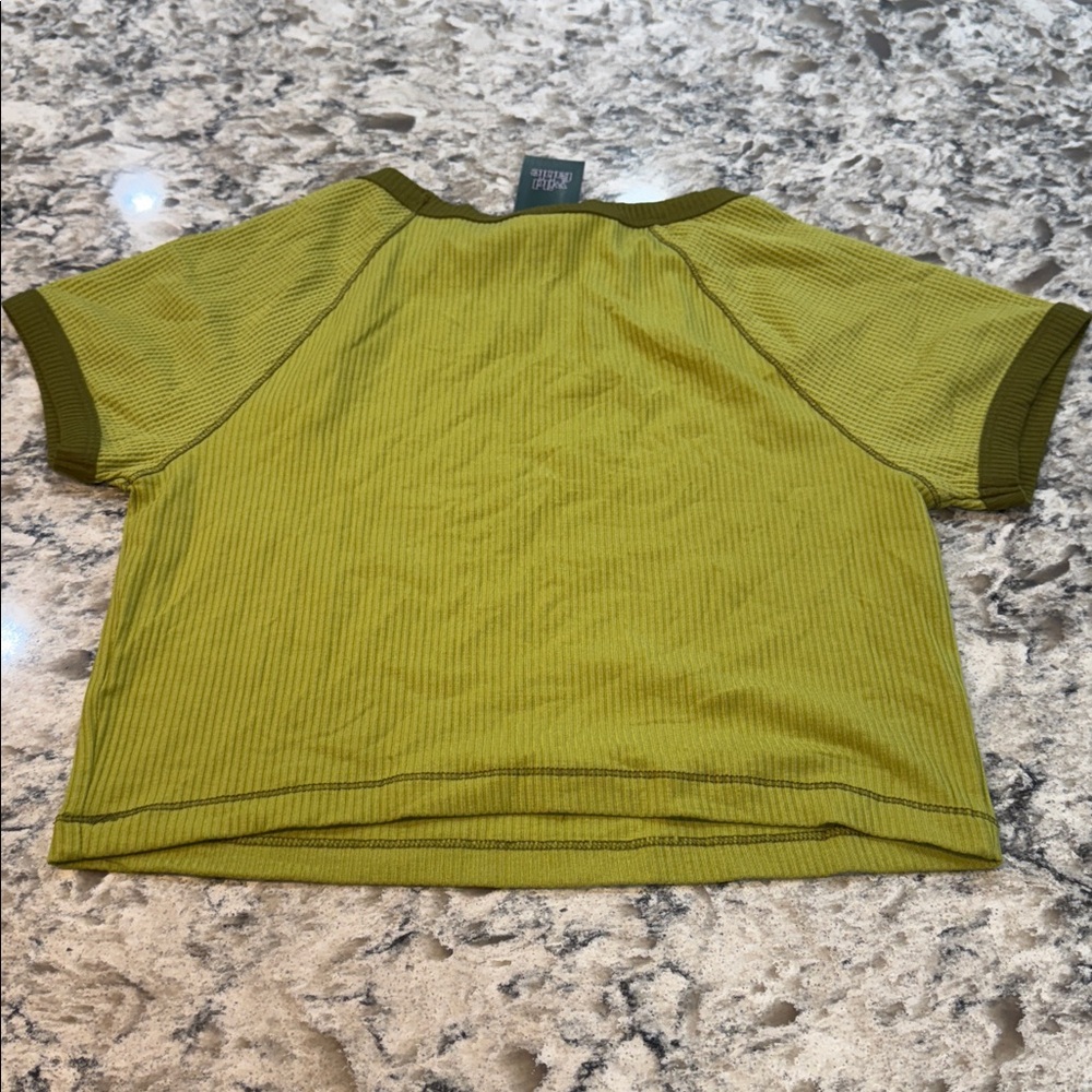 Wild Fable | Ribbed Ringer Baby Tee in Green Size L Large - Picture 9 of 10